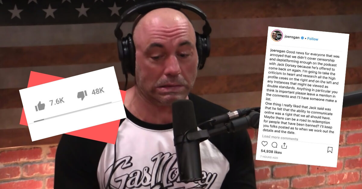 Joe Rogan Suggests He’ll Grill Jack Dorsey On Censorship Double Standards in a Future Podcast