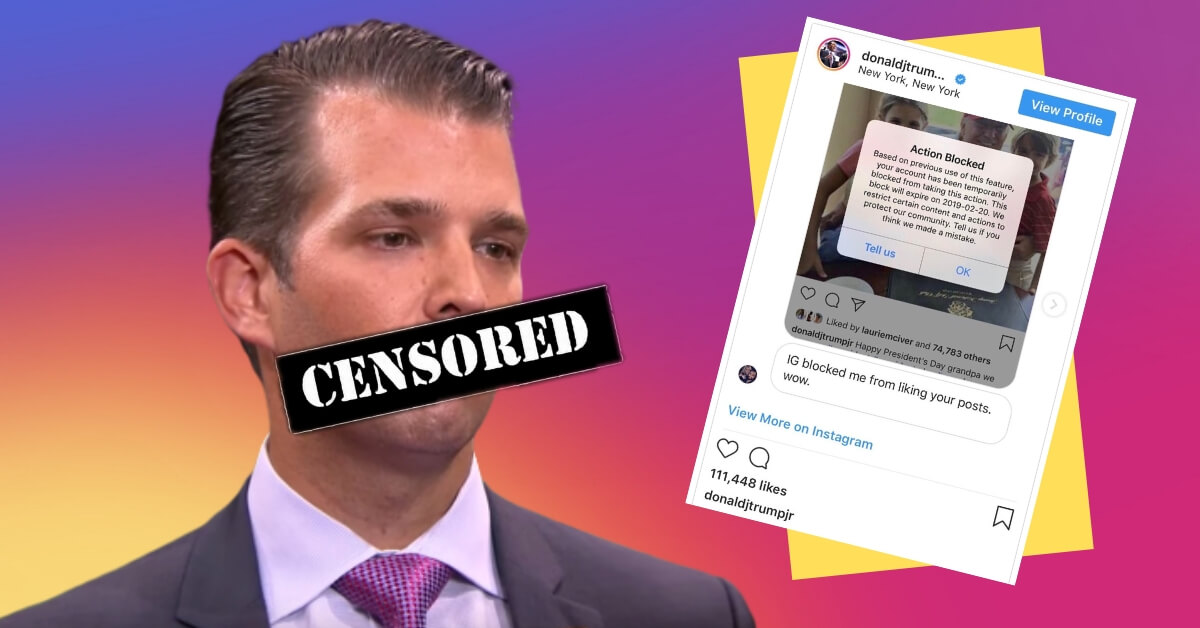 Donald Trump Jr. Calls Out Instagram’s Censorship and Says It Needs to Stop