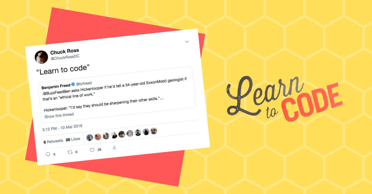 Meme Wars: Twitter suspends Daily Caller reporter Chuck Ross for saying “Learn to Code”.