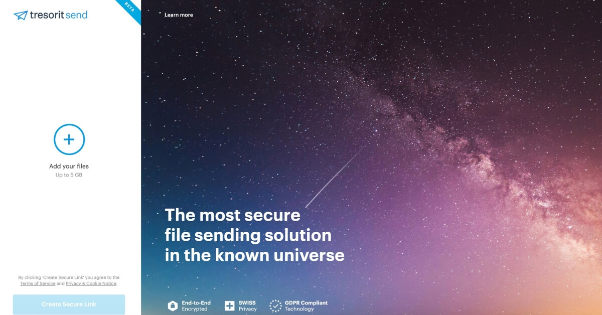 Tresorit Send is one of the easiest ways to easily send files privately