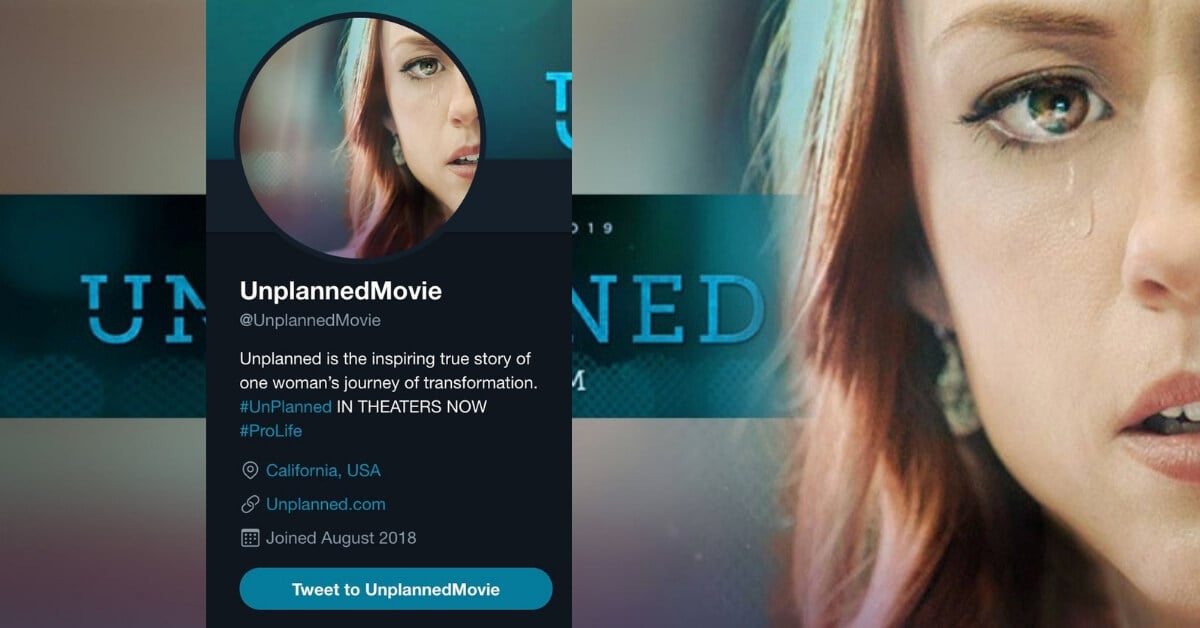 For a while, when some Twitter users tried to follow the pro-life @UnplannedMovie account, Twitter automatically unfollowed them