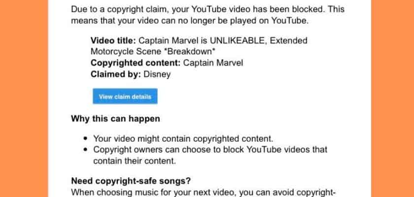 Disney “copyright claims” YouTube channels that criticize Captain Marvel