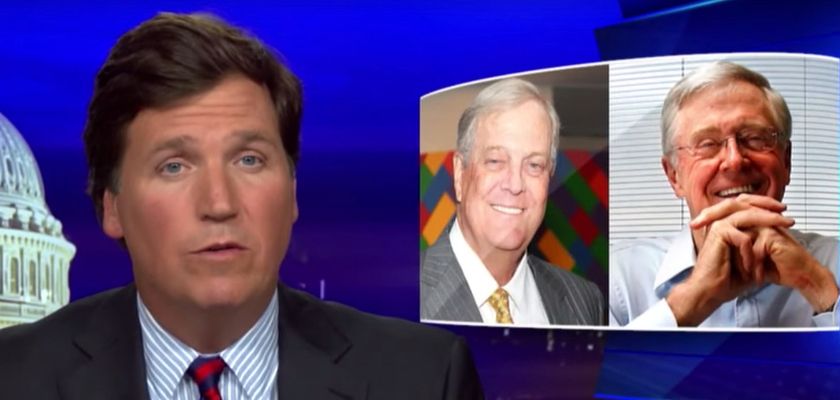 Tucker Carlson slams the Koch brothers for funding online censorship scheme