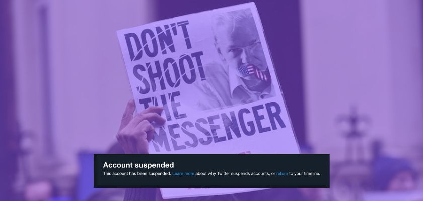 Twitter suspends the account of Unity4J, prominent Julian Assange free speech support community