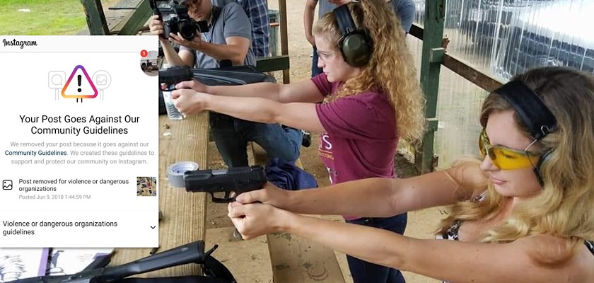 Instagram takes down photo of gun range users, says it’s “violent” and “dangerous”
