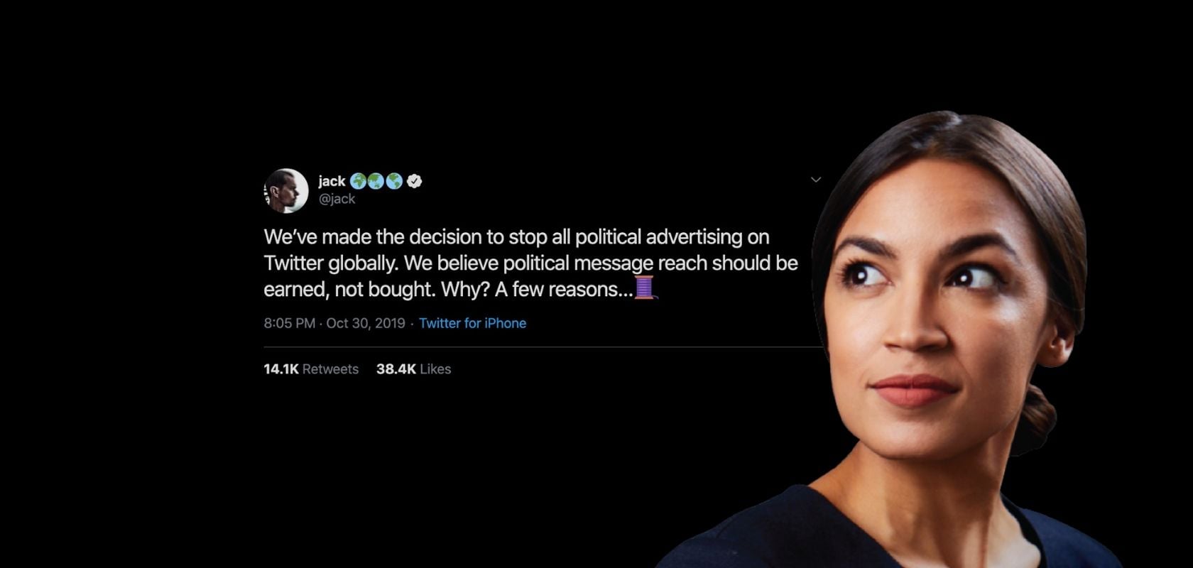 Alexandria Ocasio-Cortez calls Twitter’s political ads ban a “good call”