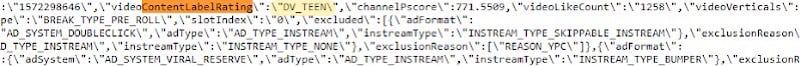 The age rating in YouTube’s code.
