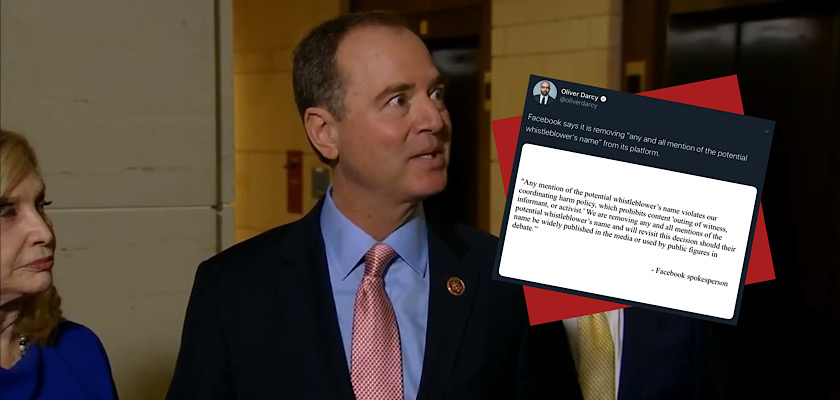 Facebook confirms that it’s censoring “any and all mentions” of impeachment whistleblower’s name