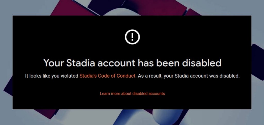 Here’s what you see if Google Stadia bans your account and game access, leaving you with a useless controller