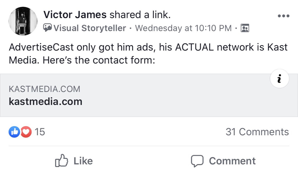 A screenshot from the Society for the re-education of Sword and Scale fans Facebook group.