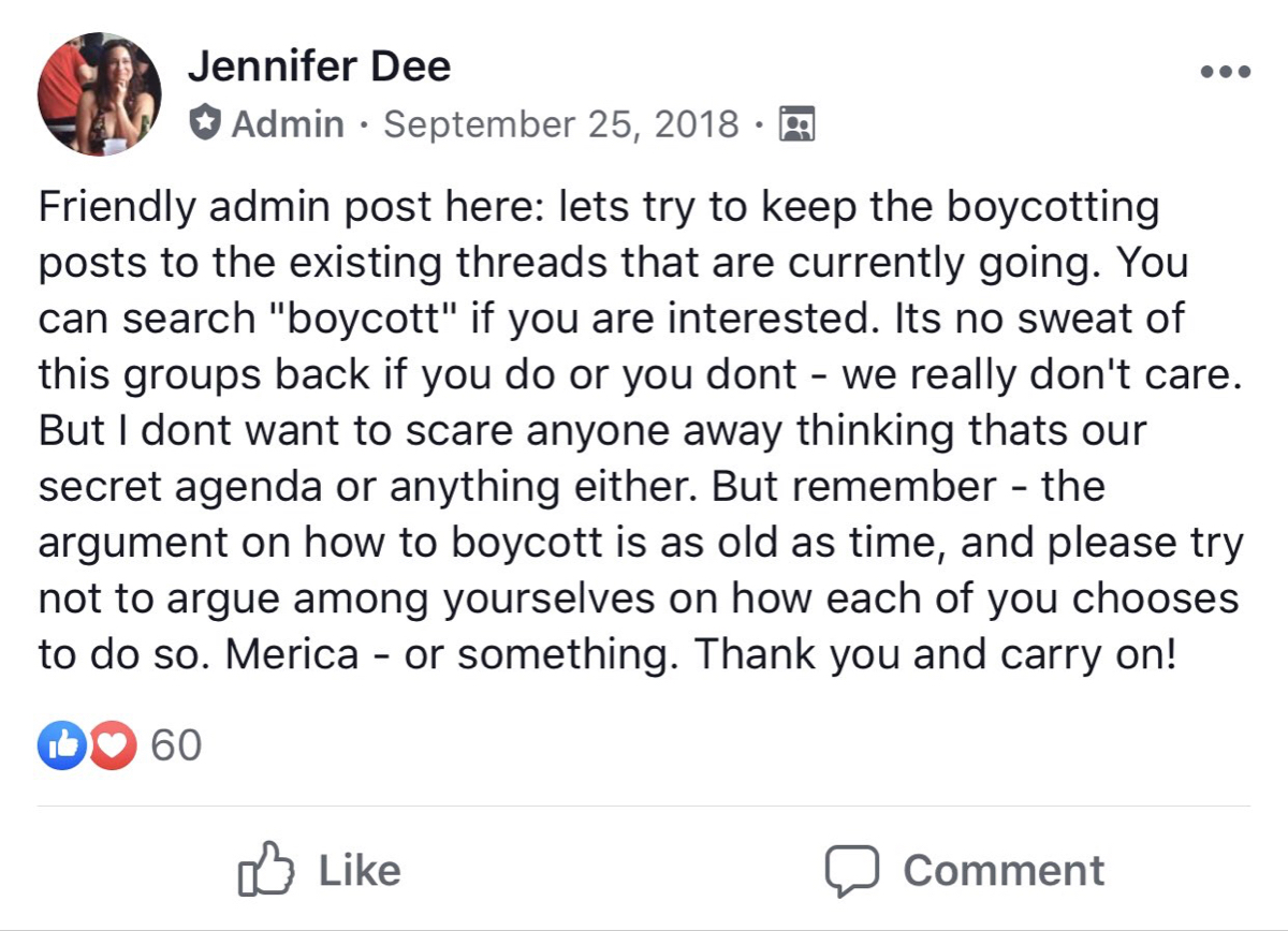 A screenshot from the Society for the re-education of Sword and Scale fans Facebook group.