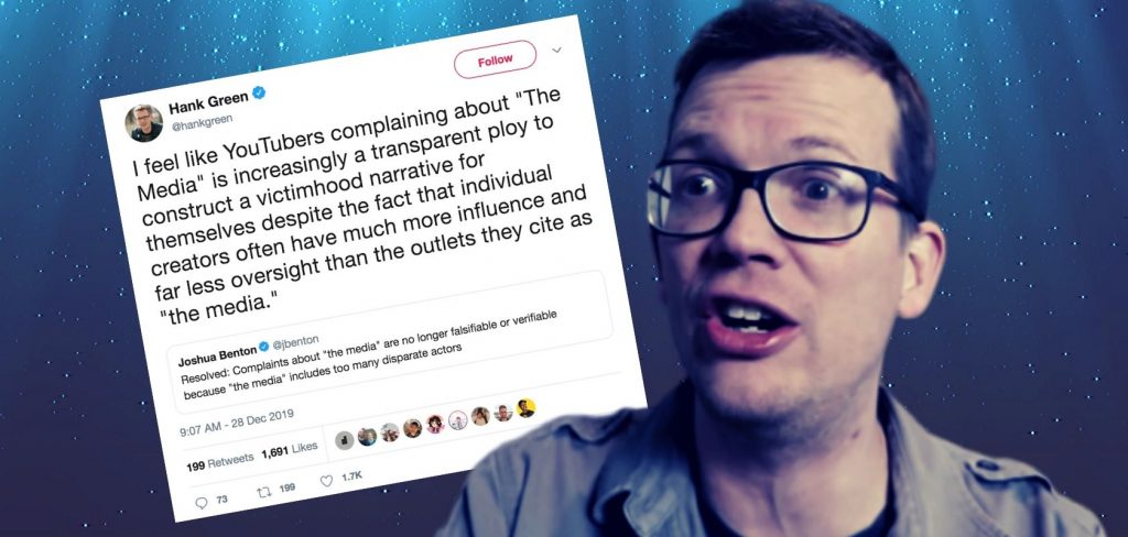 Hank Green deletes tweet accusing YouTubers of trying to create “victimhood narrative for themselves”