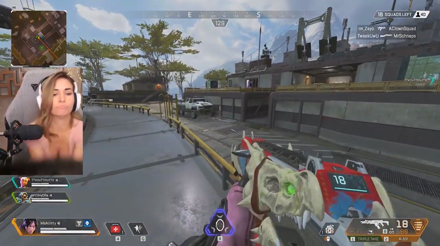 Alinity throwing her cat during a stream (Source: YouTube - Oddshot Compilations)