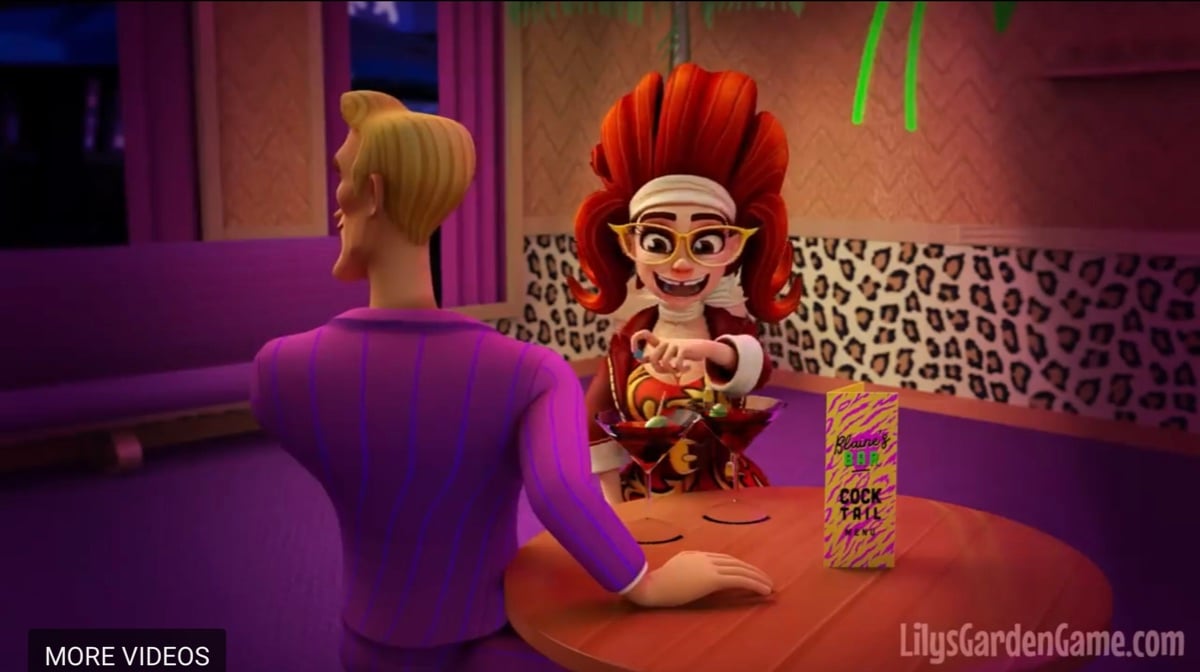 An age-restricted commercial for Lily’s Garden shows the characters dropping pills into each other’s drinks (YouTube - Lily’s Garden - A bitter pill to swallow)