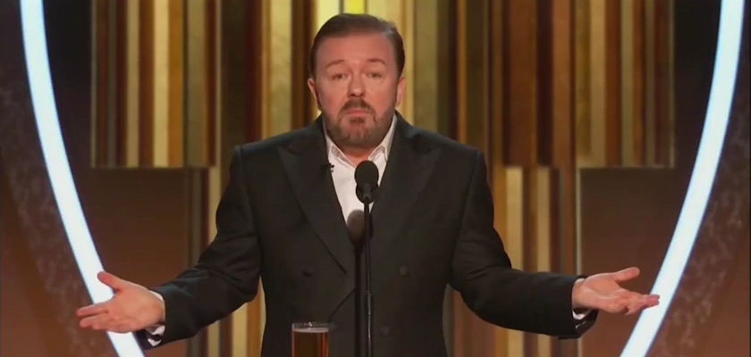 Ricky Gervais makes “Epstein didn’t kill himself” joke at the Golden Globes