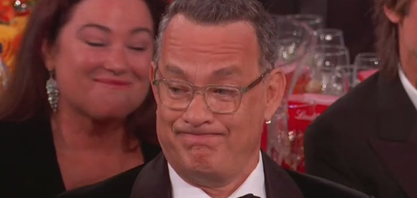 Tom Hanks’ 2020 Golden Globes grimace reaction gets the meme treatment