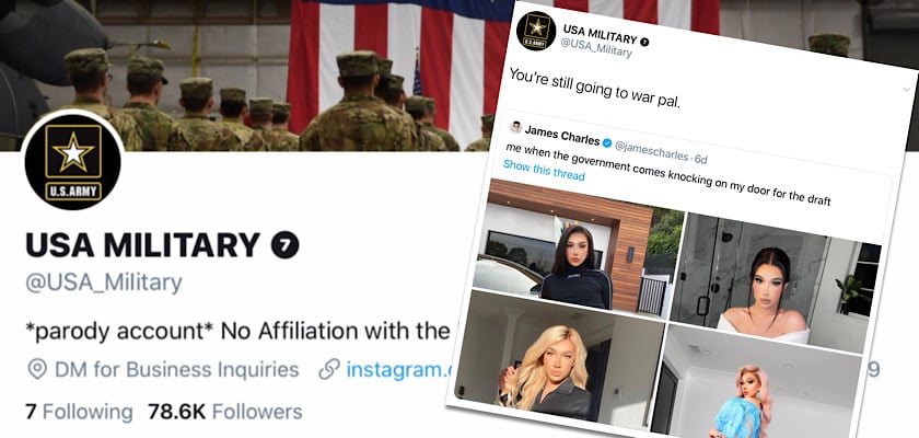 US Military parody account goes viral by “drafting” everyone on Twitter