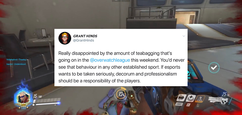 Twitch streamer compares teabagging in Overwatch to “threatening and harassing behavior”