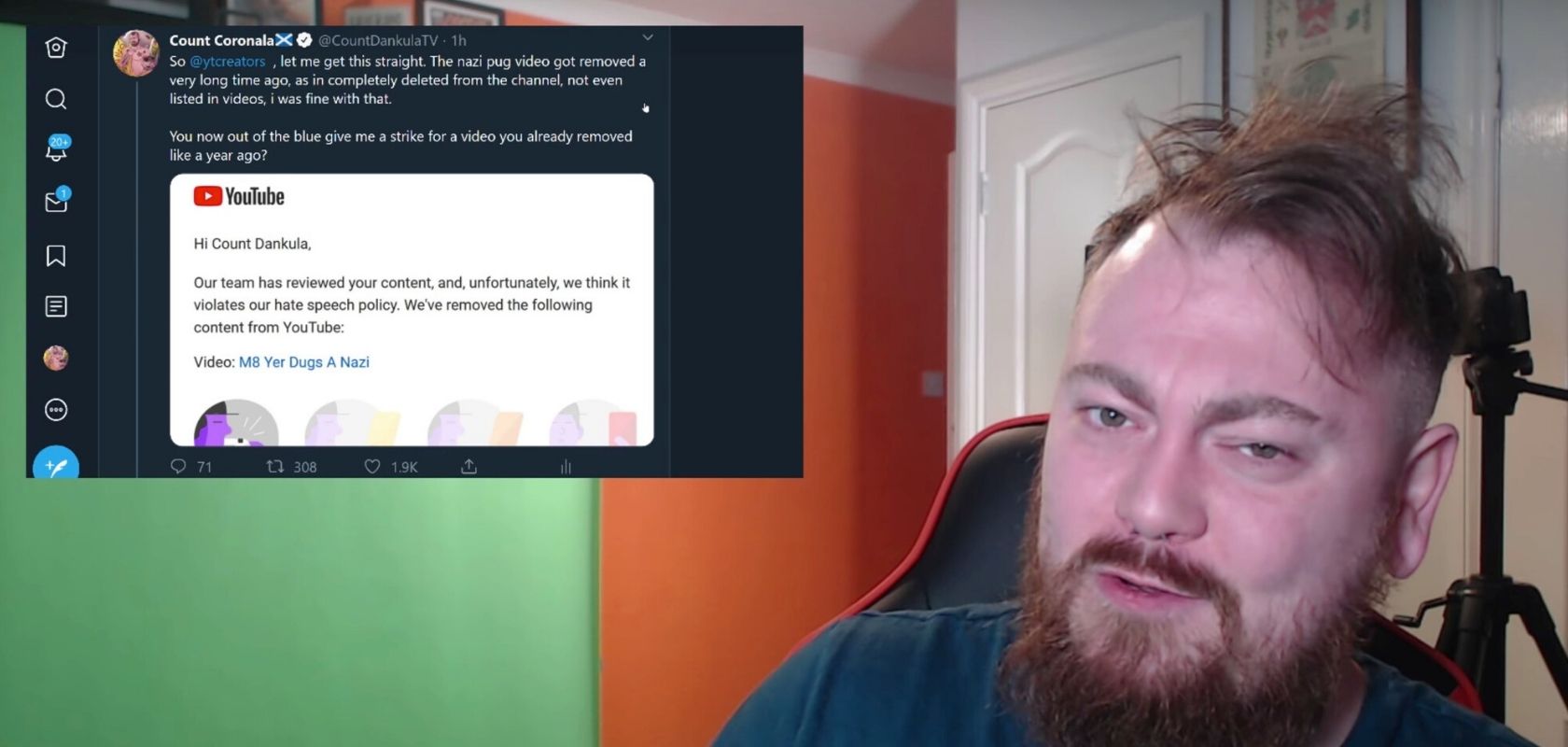 YouTube strikes Count Dankula’s channel over a video that was deleted last year