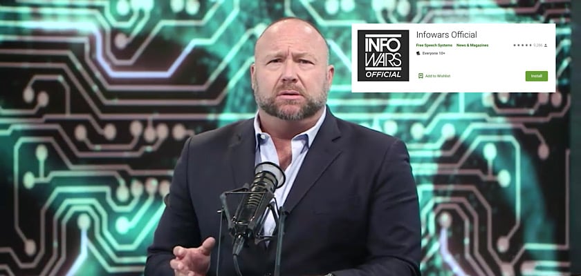 Infowars app banned from Google Play Store after Alex Jones questioned social distancing