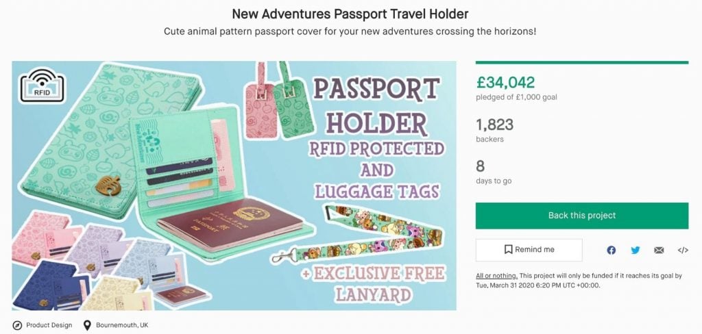 Nintendo shuts down “Animal Crossing” passport holder Kickstarter