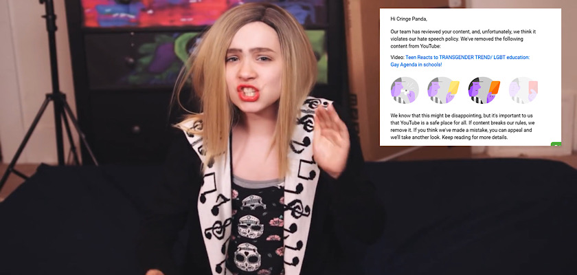 YouTube hits Cringe Panda channel with two strikes and removes videos that criticize transgender activists