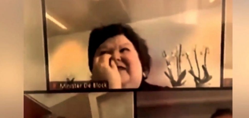Belgium’s Health Minister caught picking boogers out of her nose live on Zoom