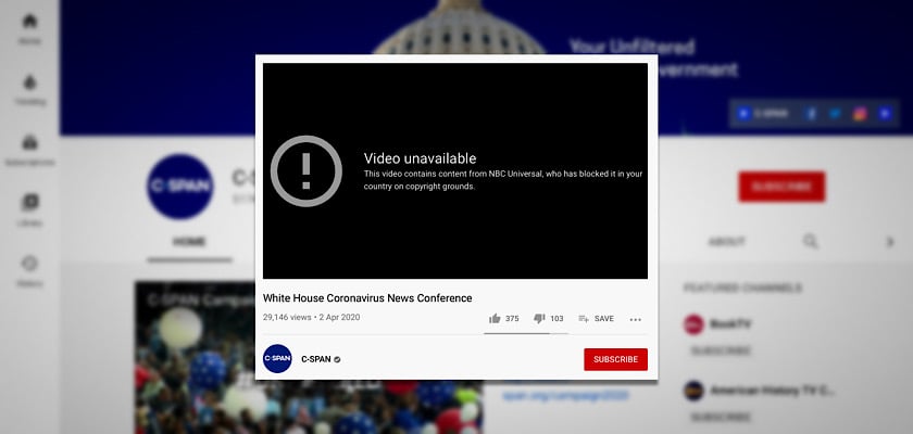 C-SPAN’s White House News Conference YouTube video hit with bogus copyright claim from NBC Universal
