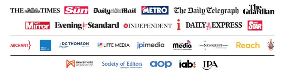 The open letter was signed by 25 UK newspapers and media groups including The Guardian, The Independent, The Times, and The Daily Telegraph