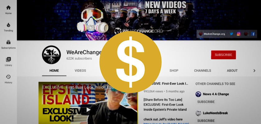 Independent news outlet We Are Change suddenly demonetized by YouTube