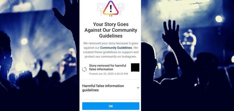 Christian worship video censored by Instagram as “harmful or false information”