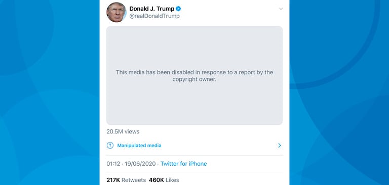 Twitter removes CNN “fake news” meme shared by President Trump after copyright claim from Jukin Media