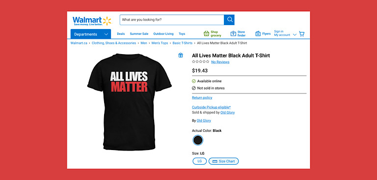 Walmart Canada removes “All Lives Matter” t-shirt after social media users complain