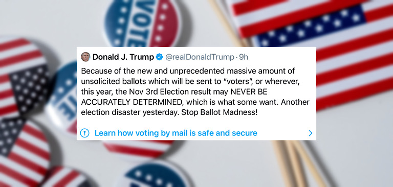 Twitter labels President Trump’s tweet for making a “potentially misleading” statement about mail-in voting