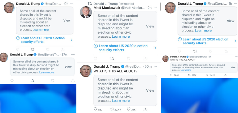 Twitter censors string of President Trump’s statements amidst election drama