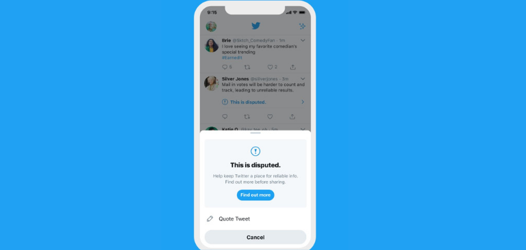 Twitter wants to discourage users from sharing tweets it has “disputed” with new warning