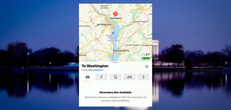 Apple Maps stopped showing directions to Washington D.C. in advance of Trump’s speech at “Save America” rally