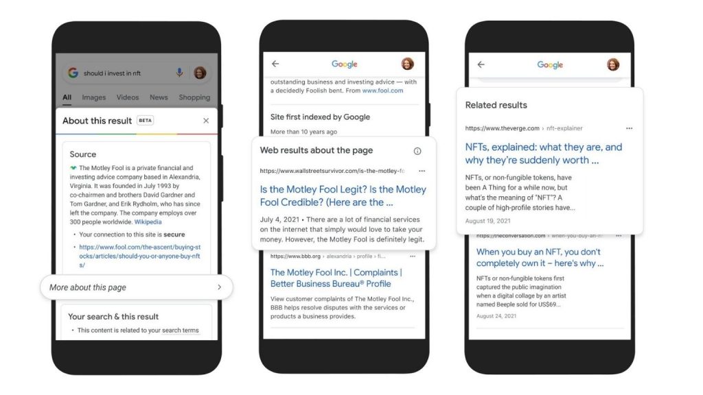 Google adds its own “context” to search engine results