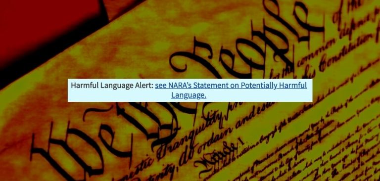 US Constitution gets a trigger warning on the National Archives website