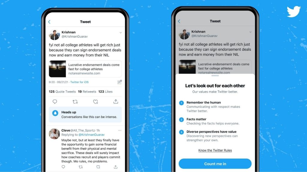 Twitter tests prompts for “heated” and “intense” conversations