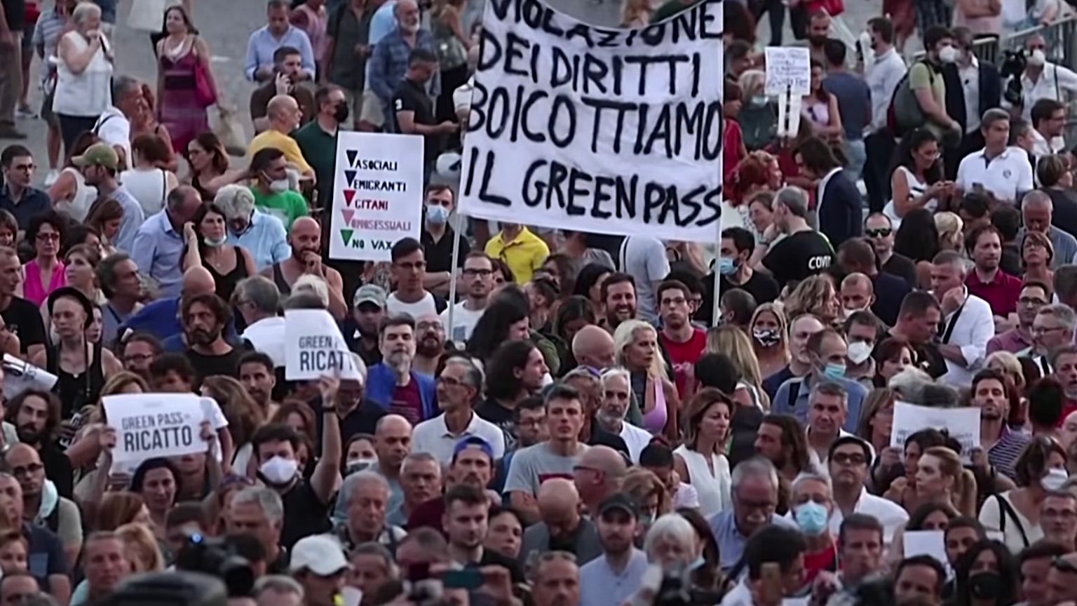 In Italy, protests against vaccine passports have united political rivals in support of freedom