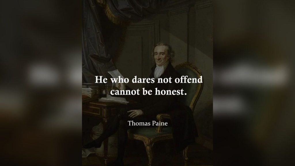 Instagram and Facebook block quote from Thomas Paine for “false information”