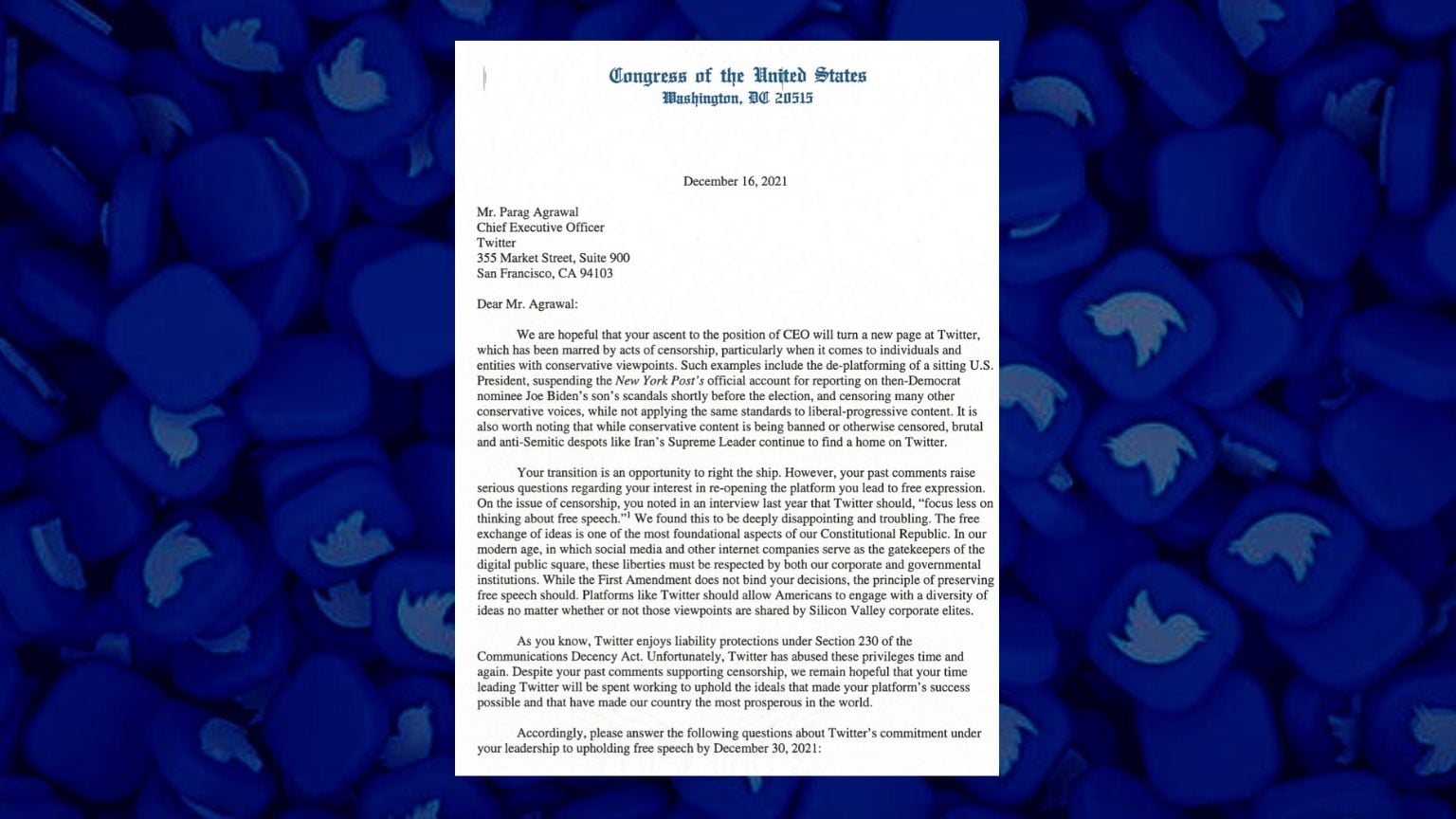 Republican lawmakers question Twitter CEO on continuous censorship