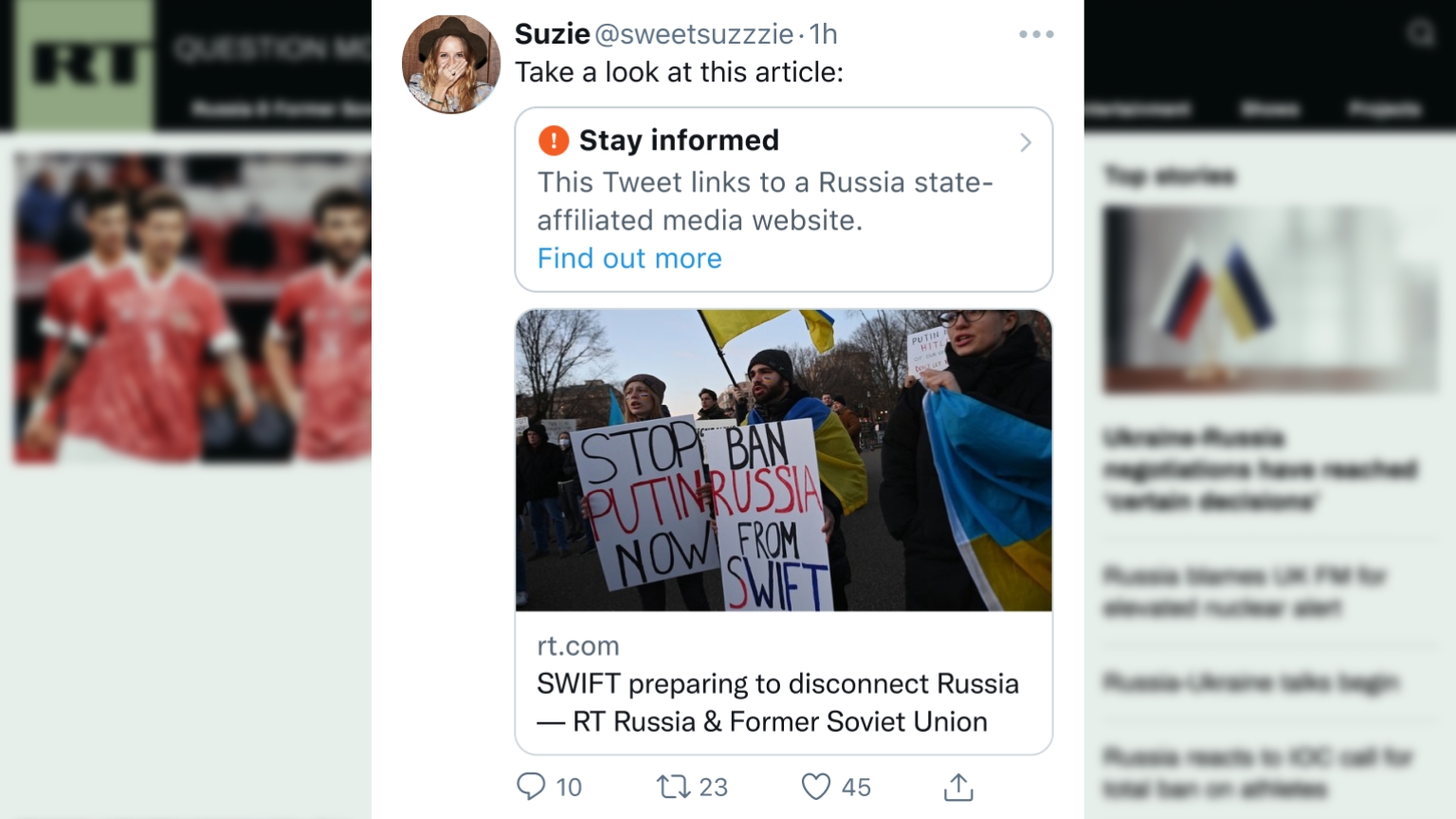 Twitter starts reducing the reach of Russian state-affiliated media websites