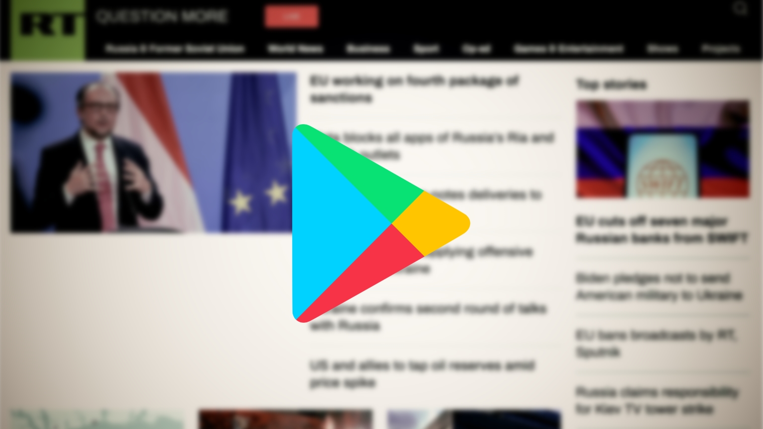 Google Play blocks RT and Sputnik’s apps in Europe