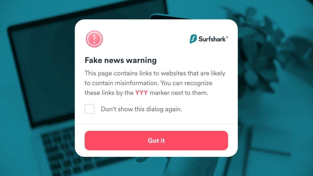 Surfshark VPN adds “fake news warning” feature