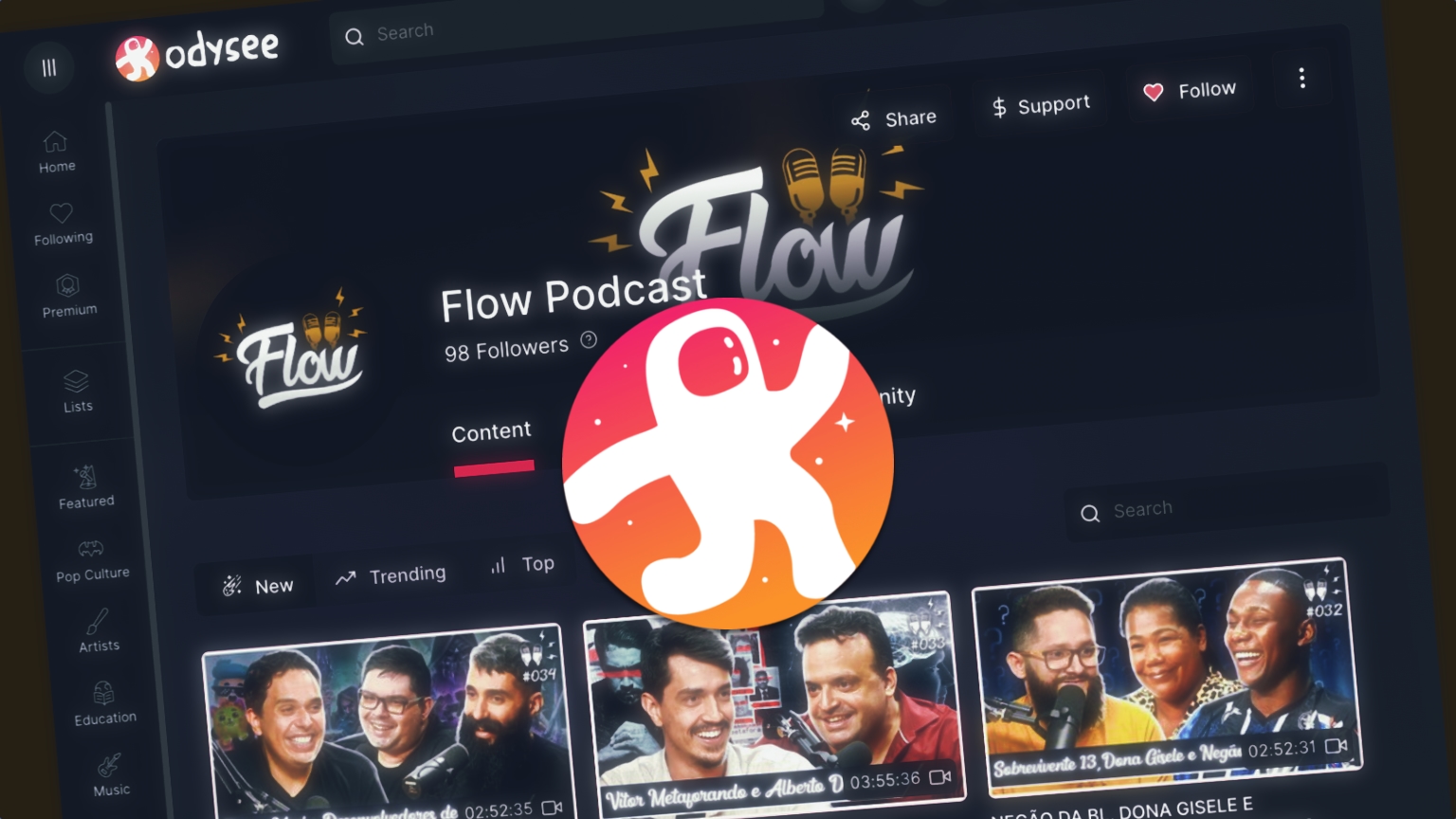 Odysee adds Flow Podcast, Cinemassacre, SomeOrdinaryGamers, China Uncensored, Optimus, and more