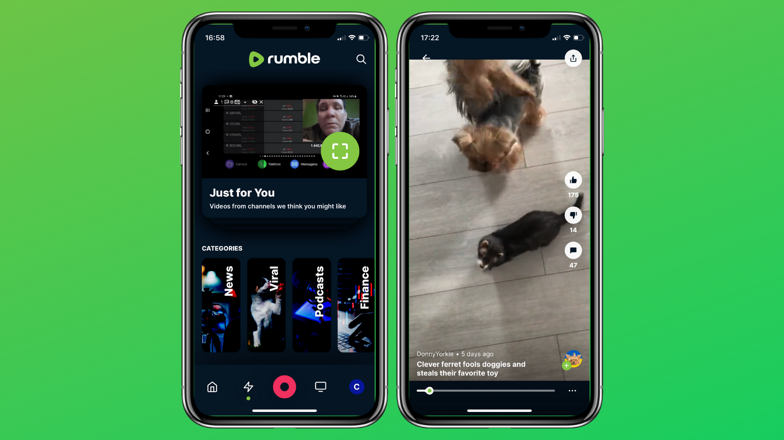 Rumble launches new full-screen vertical discovery feature and dark mode for iOS