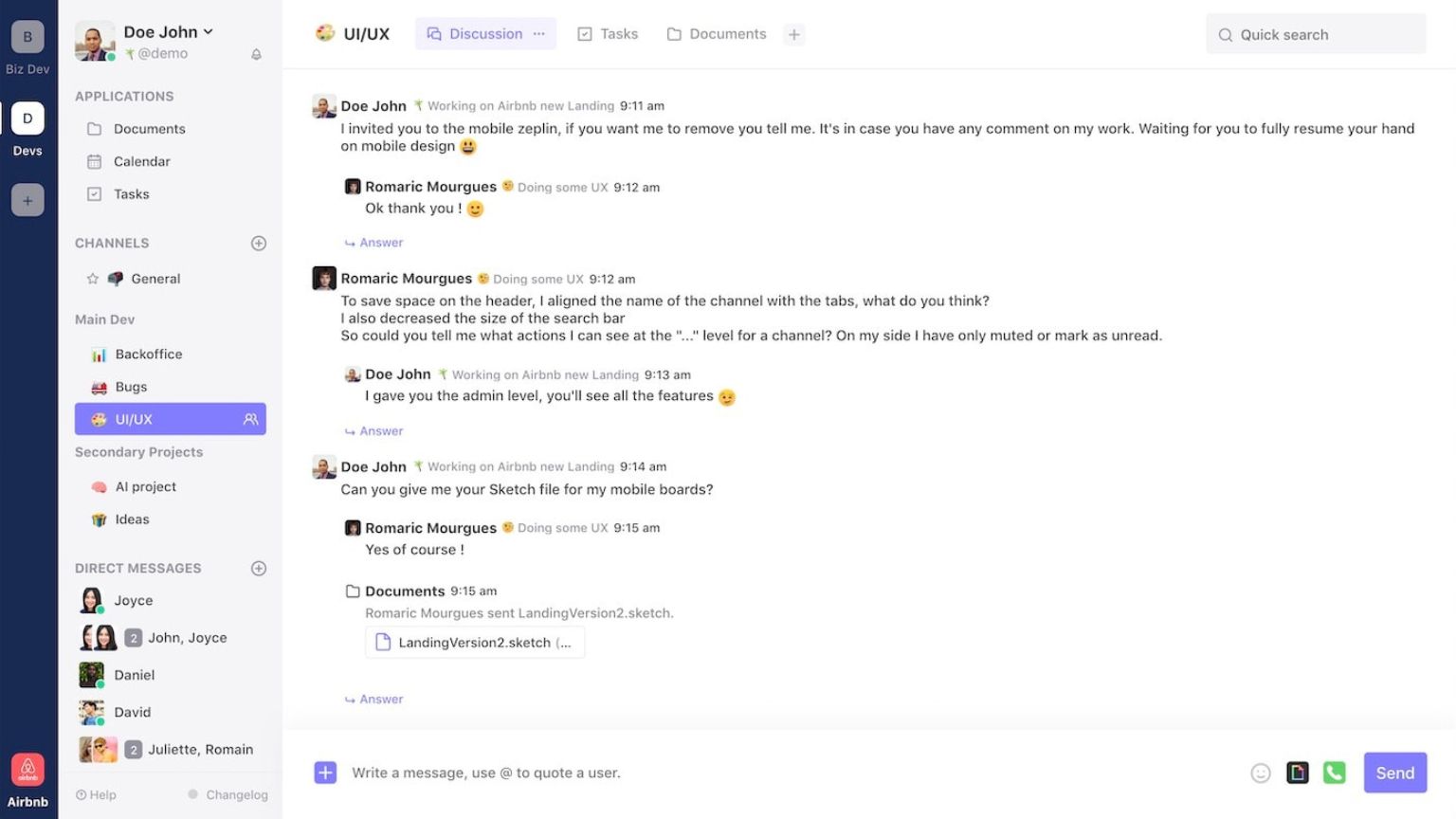 A non-Big Tech chat, file storage, calendar, task management, video call, and conferencing tool