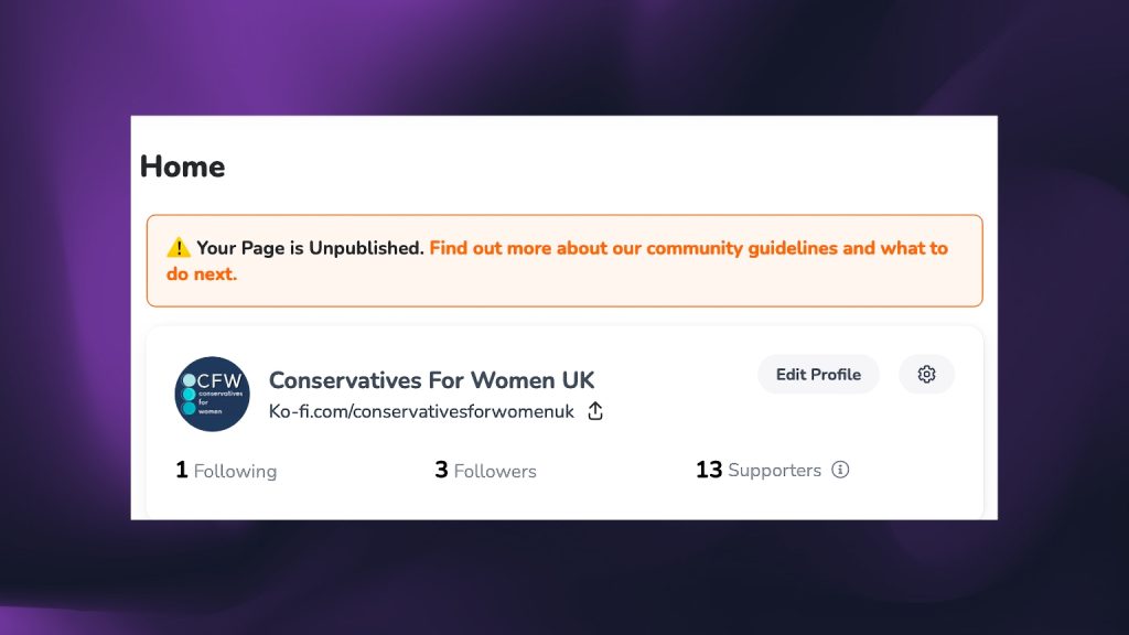 Ko-fi unpublishes page of UK women’s rights group